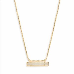 Kendra Scott Leanor Bar Necklace Iridescent Drusy